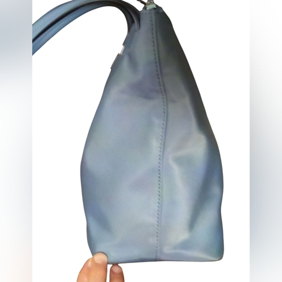 Kate Spade - NWOT, Smokey Blue Nylon Tote Bag, Zipper Closure, Zippered Pocket - Picture 7 of 12